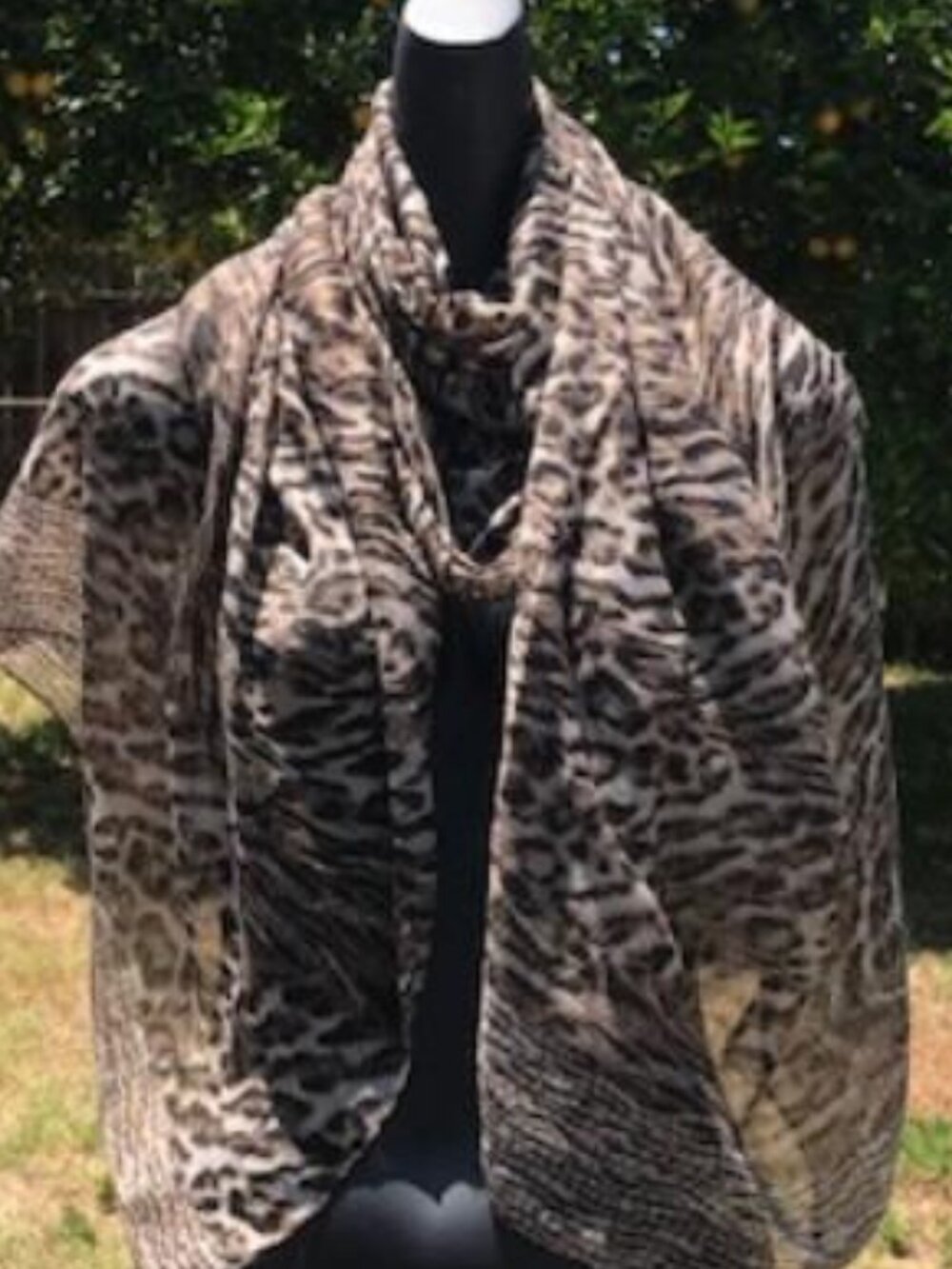 Panther print Fashion Scarf Brown Animal Print Hijab